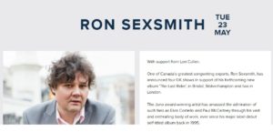 Ron Sexsmith London 2017