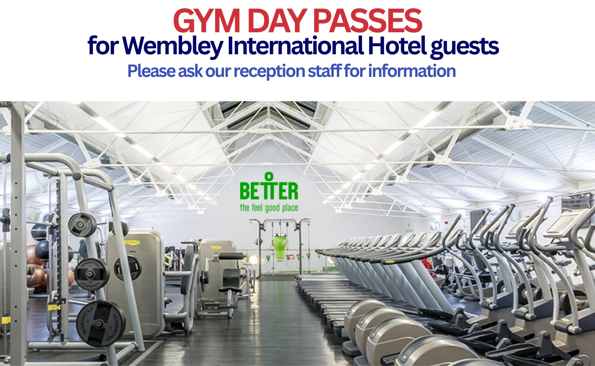 Guests enjoying gym and swimming facilities at Wembley Leisure Centre, located near Wembley International Hotel